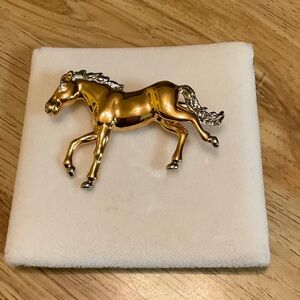 Gold and Silver Horse Brooch